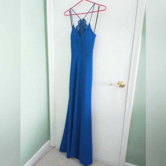 Women's B darlin royal sleeveless long dress - Picture 7 of 12